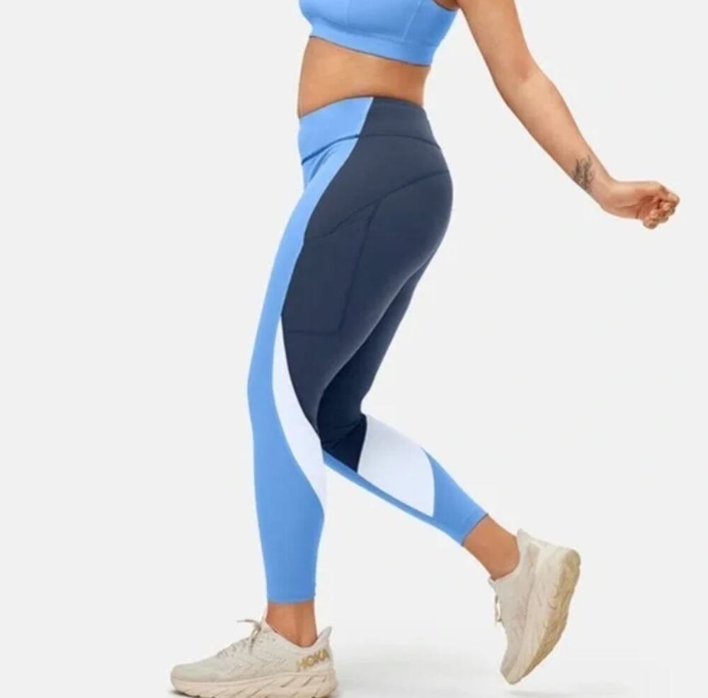 Outdoor Voices Women's Blue Colorblock 7/8 Leggings sz XS Superform High Impact
